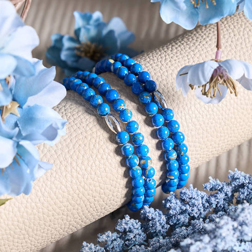 Océan | Argent | Enveloppement de pierres précieuses turquoises dorées
